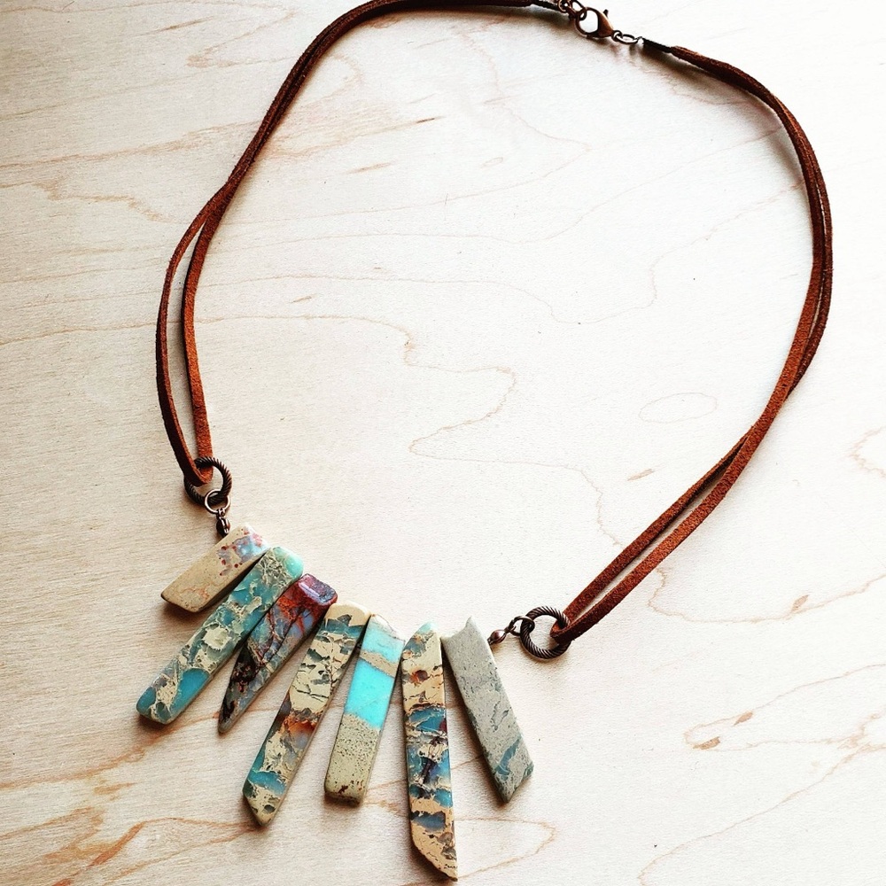 Aqua Terra Leather Cord Necklace